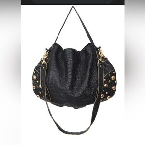 Black Selena tote jj winters Studded Leather Hobo Bag